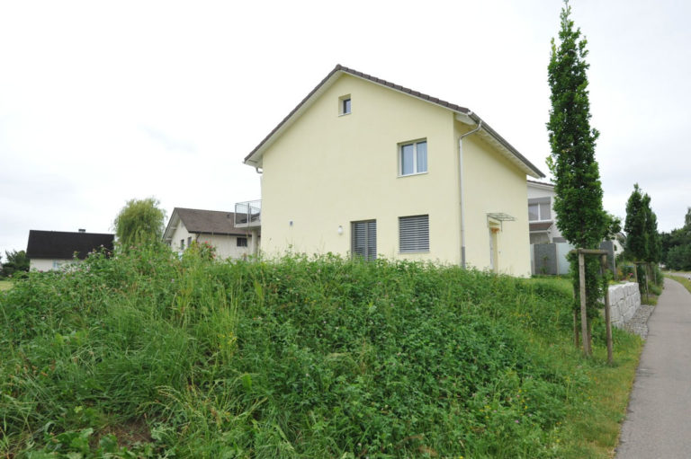 Fassade Neubau Einfamilienhaus Abrieb