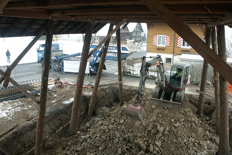 Altbausanierung Absenkung Boden